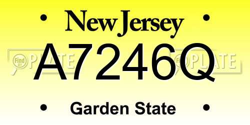A7246Q New Jersey License Plate