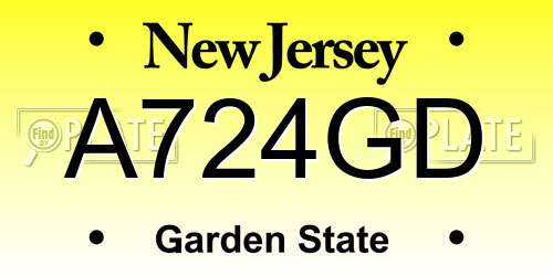 A724GD New Jersey License Plate