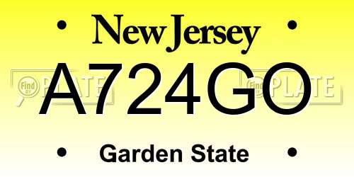 A724GO New Jersey License Plate