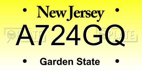 A724GQ New Jersey License Plate