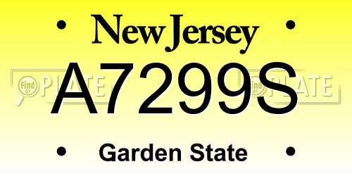 A7299S New Jersey License Plate