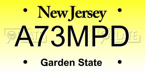 A73MPD New Jersey License Plate