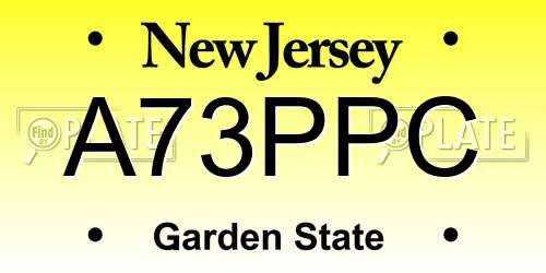 A73PPC New Jersey License Plate