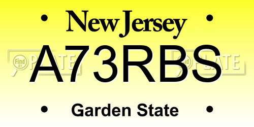 A73RBS New Jersey License Plate