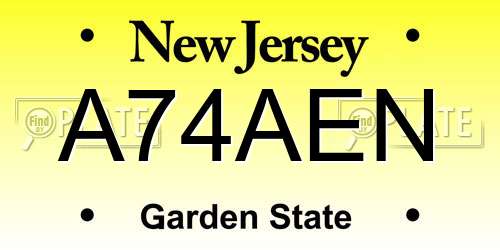 A74AEN New Jersey License Plate