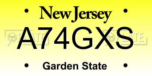 A74GXS New Jersey License Plate