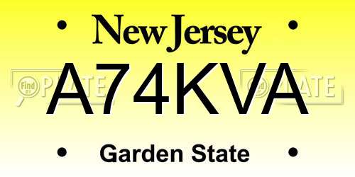 A74KVA New Jersey License Plate