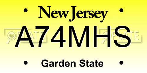 A74MHS New Jersey License Plate