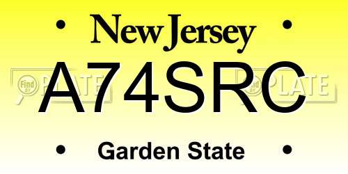 A74SRC New Jersey License Plate