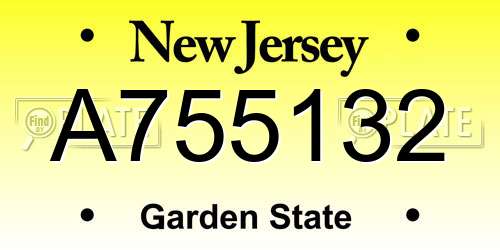 A755132 New Jersey License Plate
