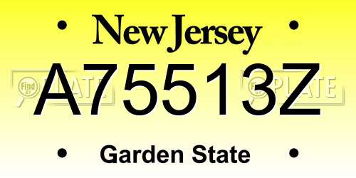 A75513Z New Jersey License Plate