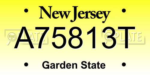 A75813T New Jersey License Plate