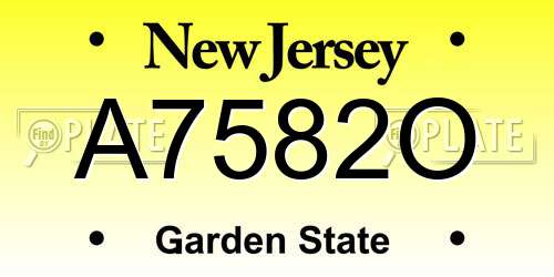 A7582O New Jersey License Plate