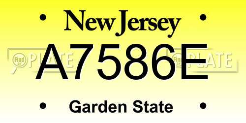 A7586E New Jersey License Plate