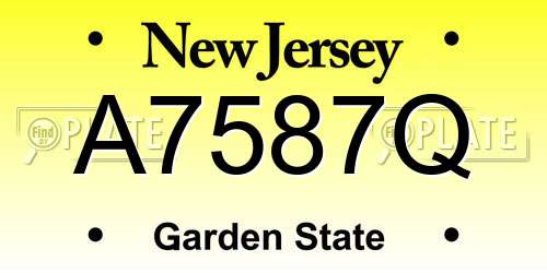 A7587Q New Jersey License Plate
