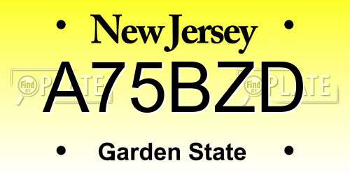 A75BZD New Jersey License Plate
