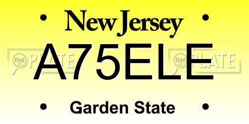 A75ELE New Jersey License Plate