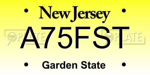 A75FST New Jersey License Plate
