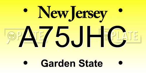 A75JHC New Jersey License Plate