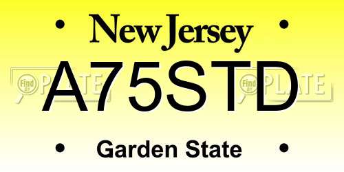 A75STD New Jersey License Plate