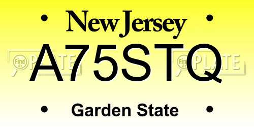 A75STQ New Jersey License Plate