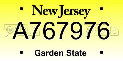 A767976 New Jersey License Plate