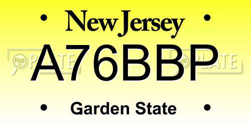 A76BBP New Jersey License Plate