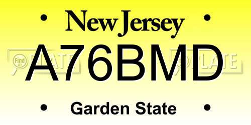 A76BMD New Jersey License Plate