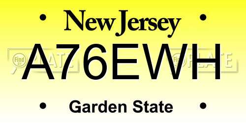 A76EWH New Jersey License Plate