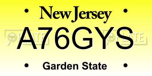 A76GYS New Jersey License Plate
