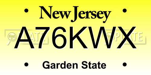 A76KWX New Jersey License Plate