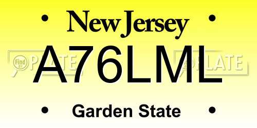 A76LML New Jersey License Plate