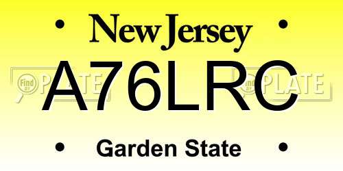 A76LRC New Jersey License Plate