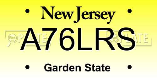 A76LRS New Jersey License Plate