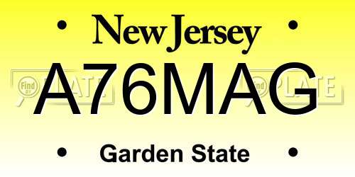 A76MAG New Jersey License Plate