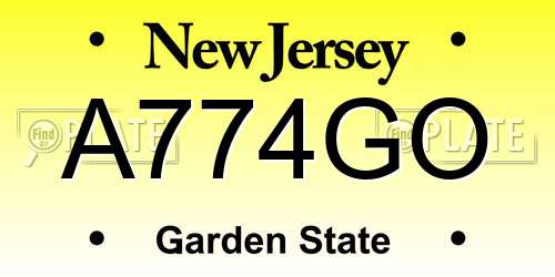 A774GO New Jersey License Plate