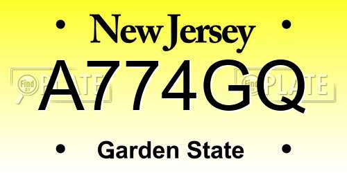A774GQ New Jersey License Plate