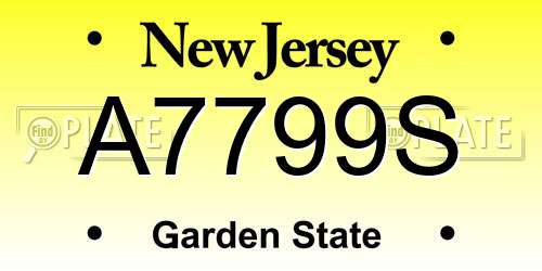 A7799S New Jersey License Plate