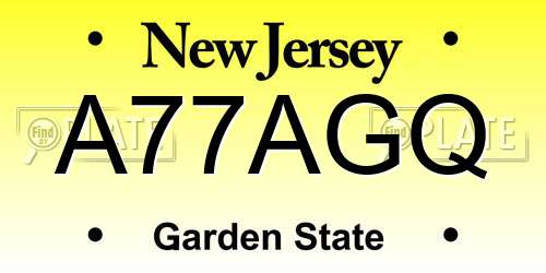 A77AGQ New Jersey License Plate