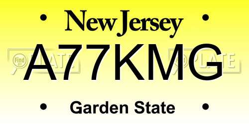 A77KMG New Jersey License Plate