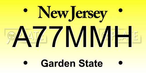 A77MMH New Jersey License Plate