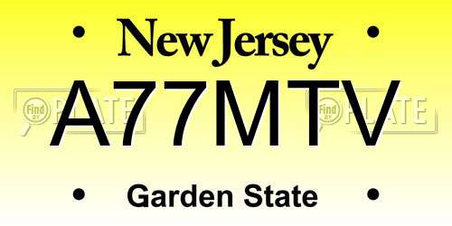 A77MTV New Jersey License Plate