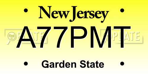 A77PMT New Jersey License Plate