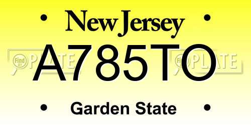 A785TO New Jersey License Plate