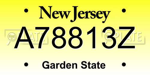 A78813Z New Jersey License Plate