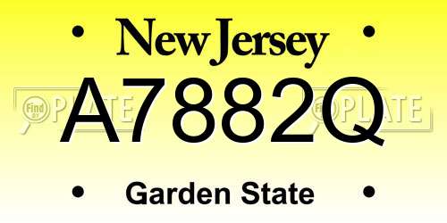 A7882Q New Jersey License Plate
