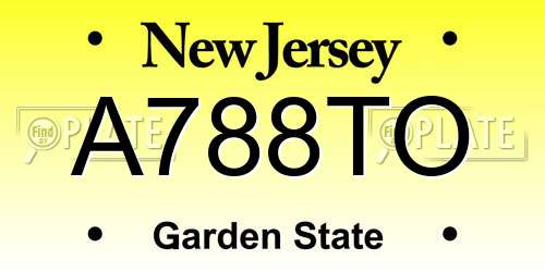 A788TO New Jersey License Plate