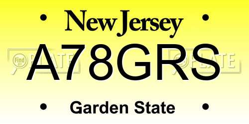 A78GRS New Jersey License Plate