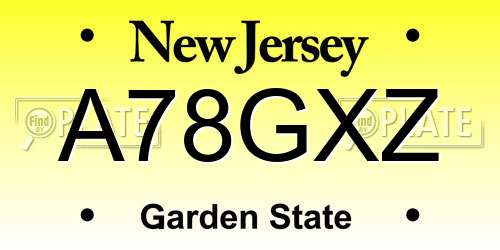 A78GXZ New Jersey License Plate