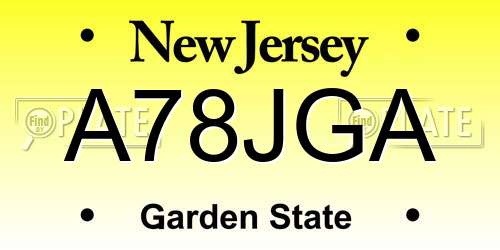 A78JGA New Jersey License Plate